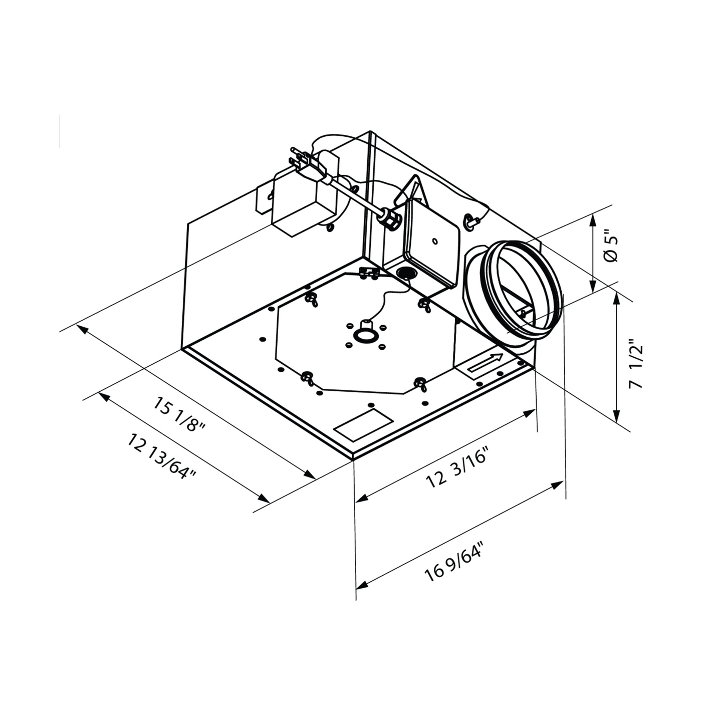 Vents VKP PS 125 - 5" - 220CFM Dryer Booster Fan