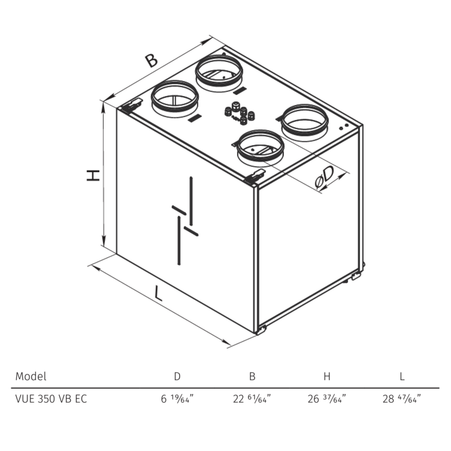 Vents VUE 350 VB EC A22 WiFi Energy Recovery Ventilator