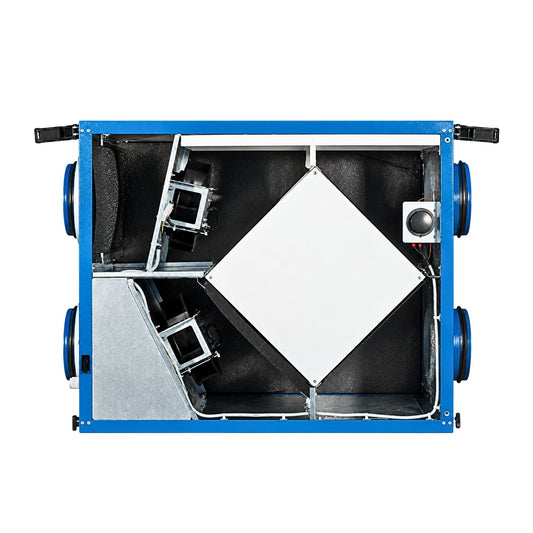 Vents Brig 200 ERV internal enthalpy recovery core and centrifugal ventilation fans
