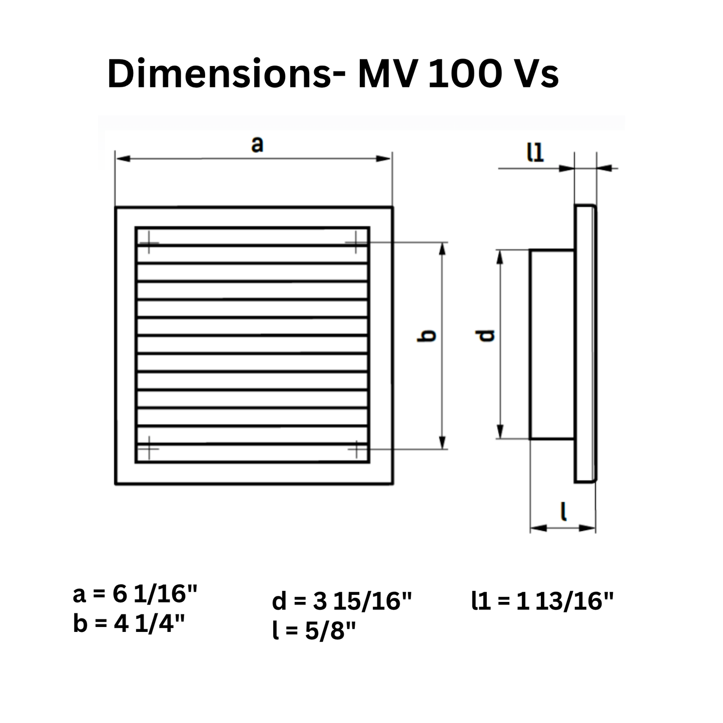 Vents MV 100 Vs Grille - 2 Pack