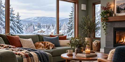 Modern home interior in winter with fresh air ventilation system providing indoor air exchange