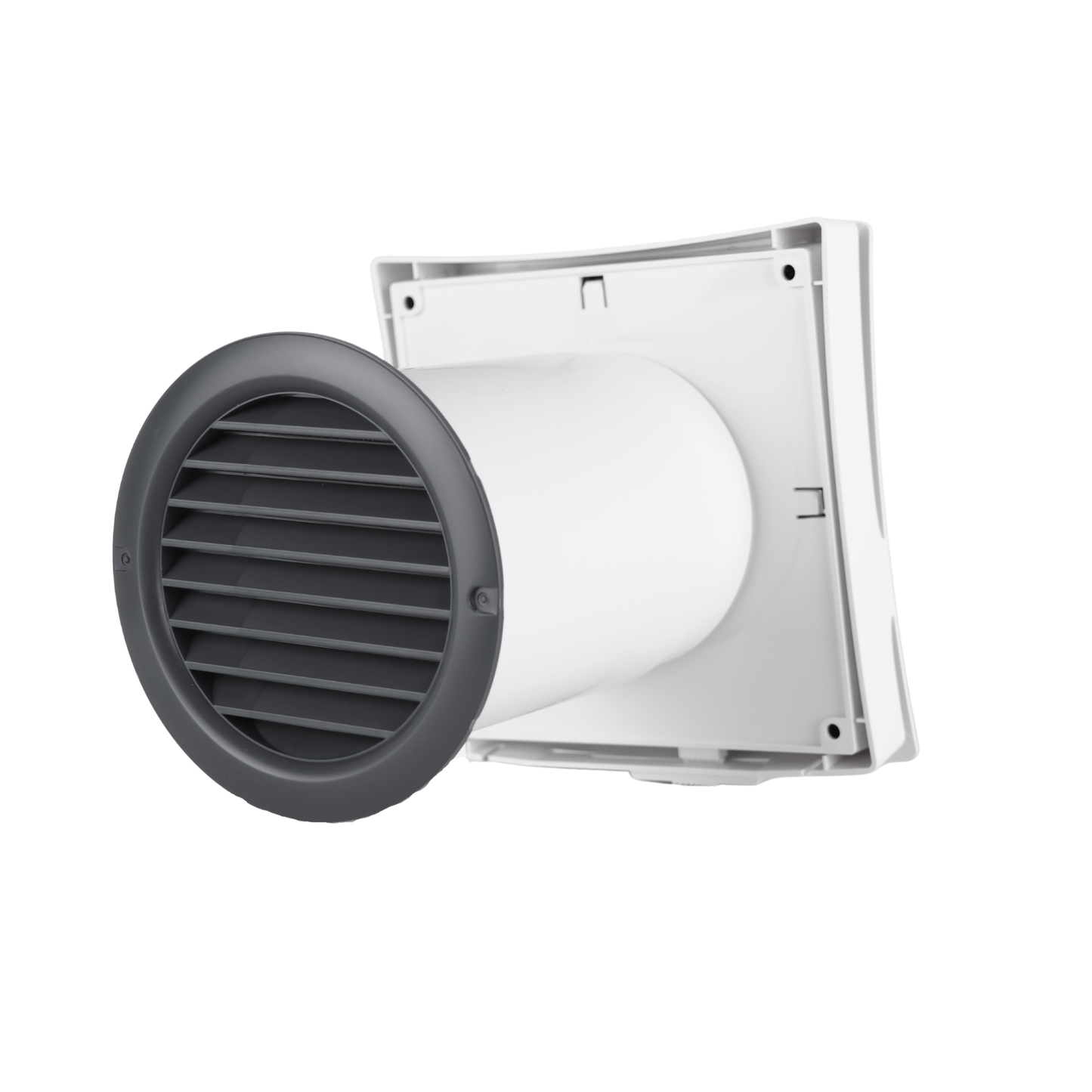 Vents PS 100 Wall Vent Kit 4" with Round Slate Grey External Grille