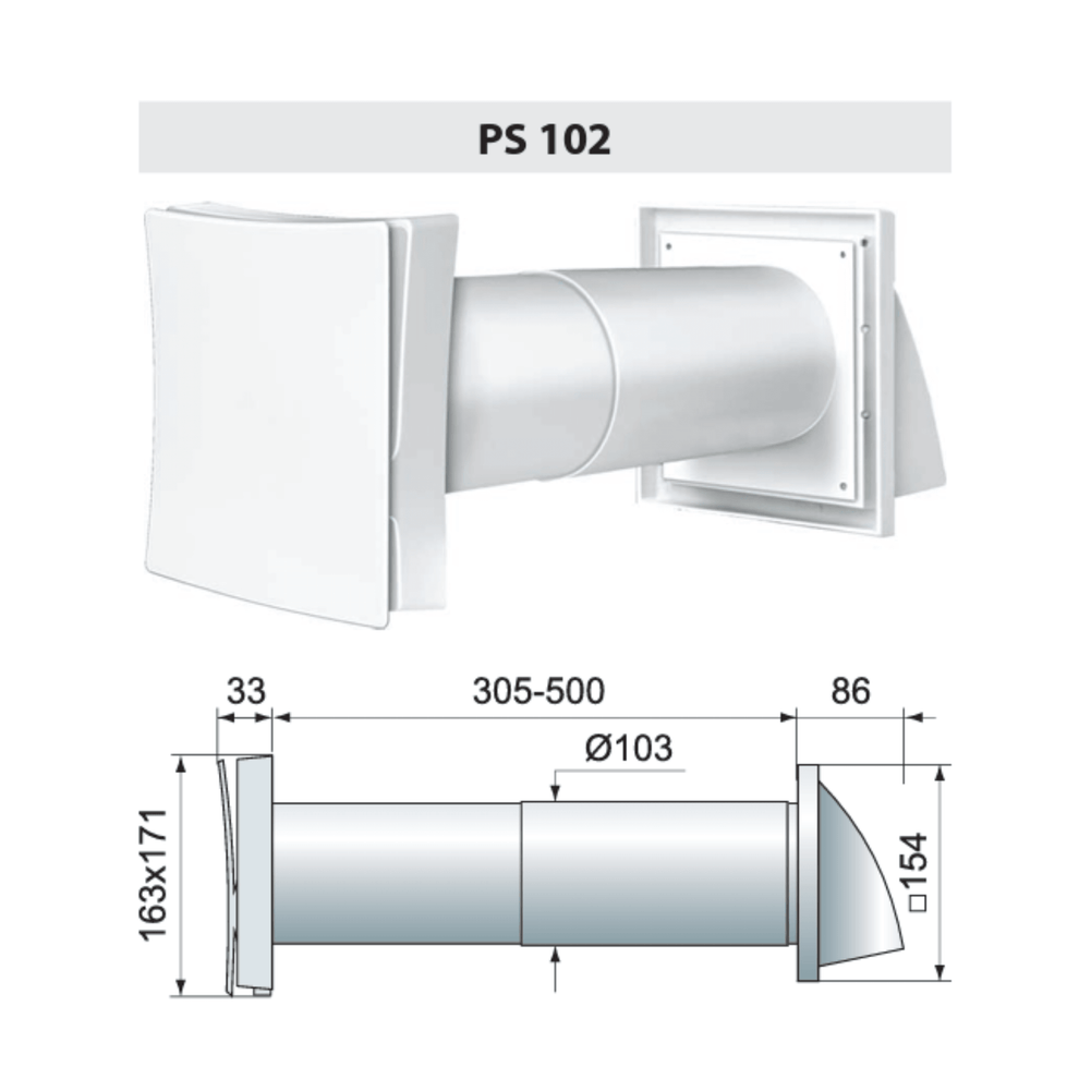 Vents PS 102 Wall Vent Kit – Vents US Shop
