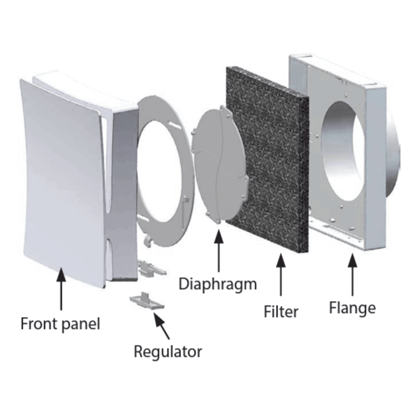 Vents PS 101 Wall Vent Kit 4" with Slate Grey External Grille