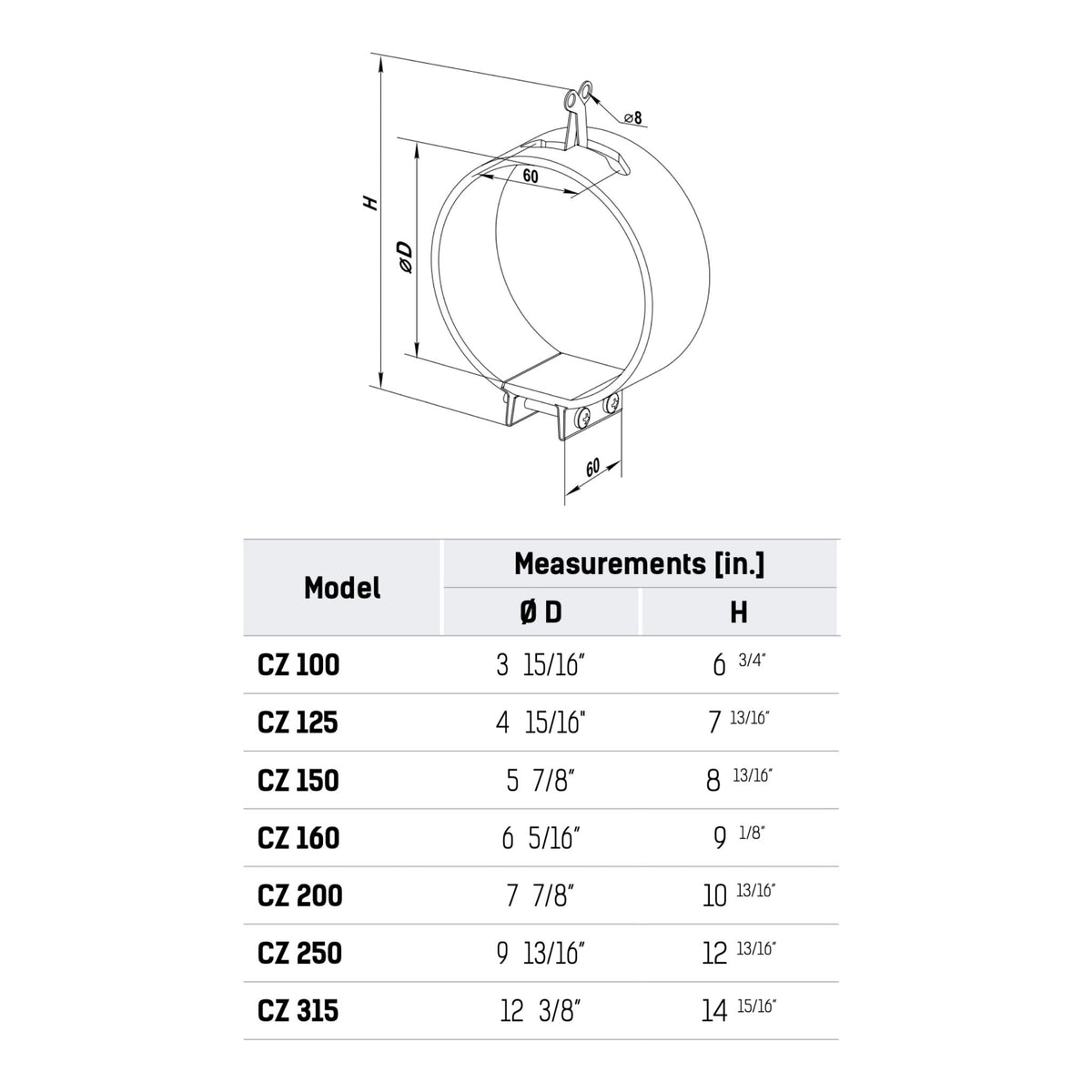 Vents CZ 100 4-Inch Foam Rubber-Lined Metal Duct Clamp - 3 Pack