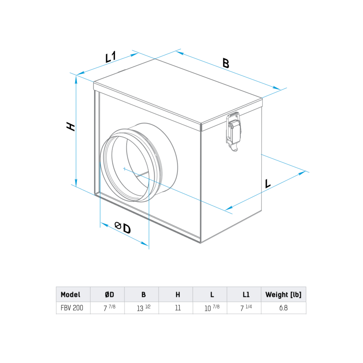 Vents FB 200 G4 8" Filter Box - MERV 8