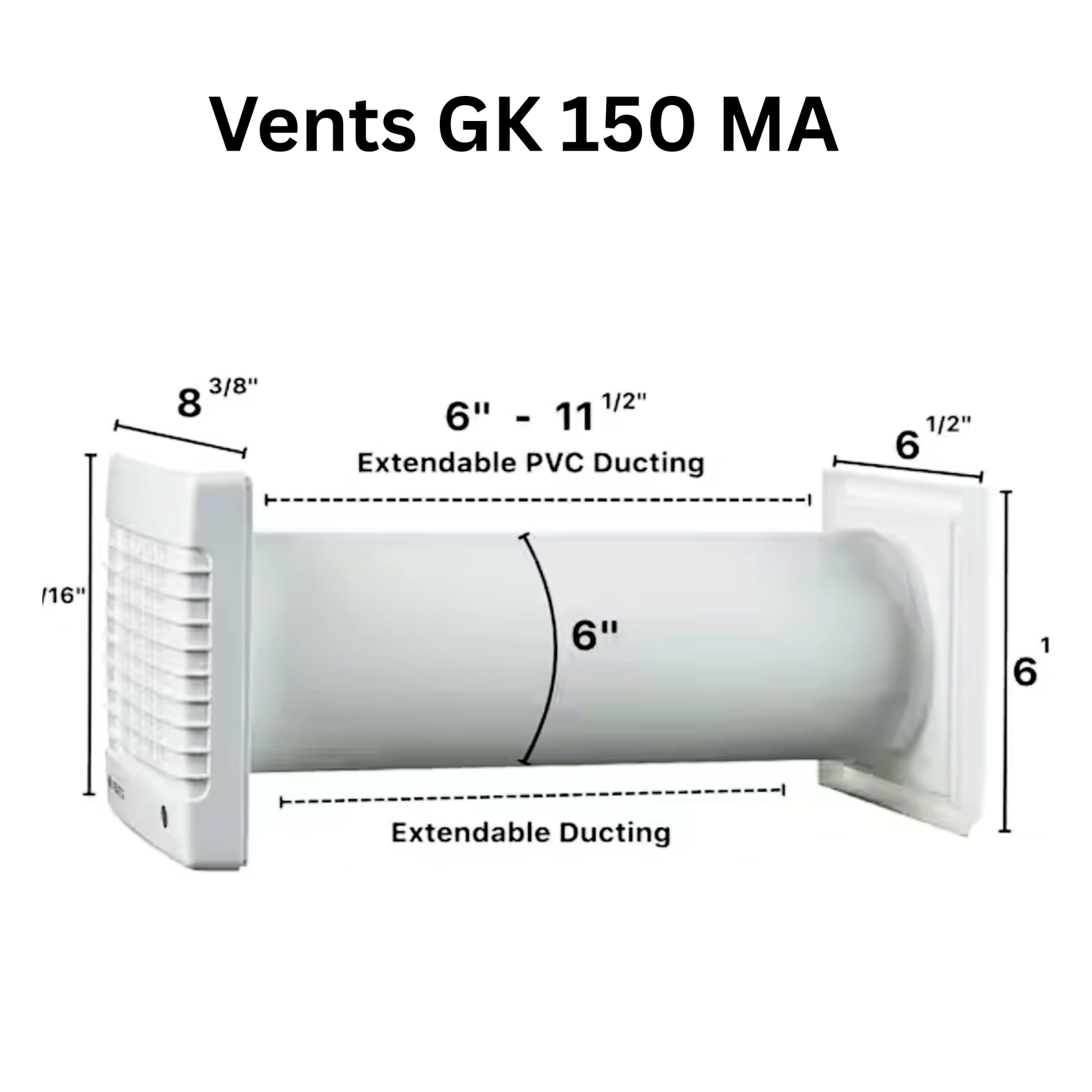 Vents GK 150 MA Garage Exhaust Fan kit - 6"