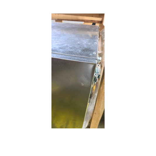 Metallic surface with a reflective quality on a white background