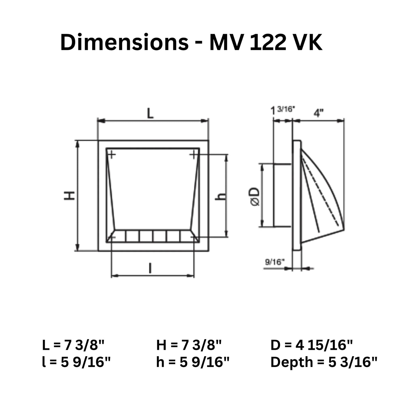 Vents 125 LD Backdraft Protection Exhaust Fan Kit - 5"
